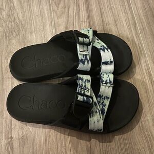 Chaco Black Sandals with Patterned Straps